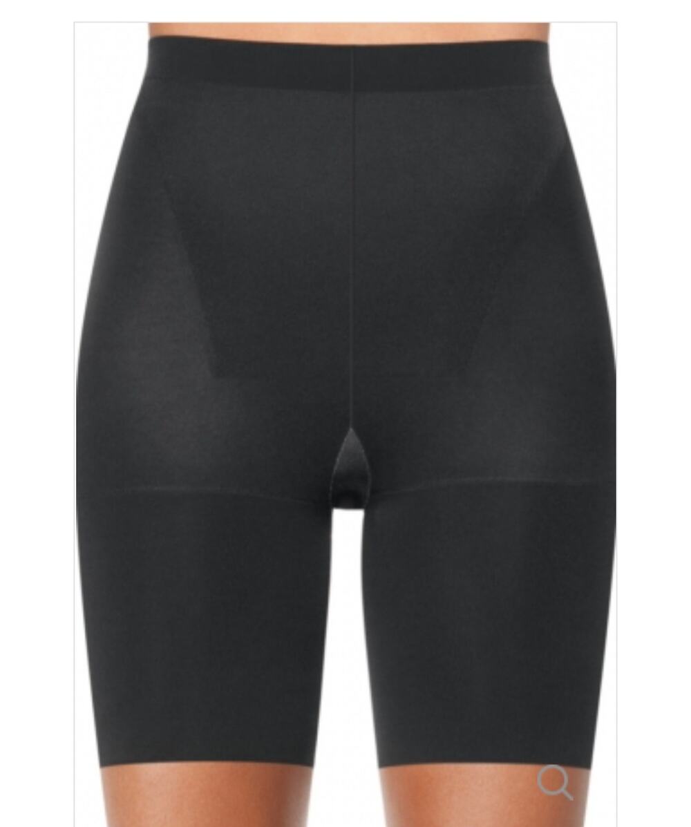 Spanx Super Power High Waisted Mid Thigh Shapewear Shorts Black Plus Size G NEW